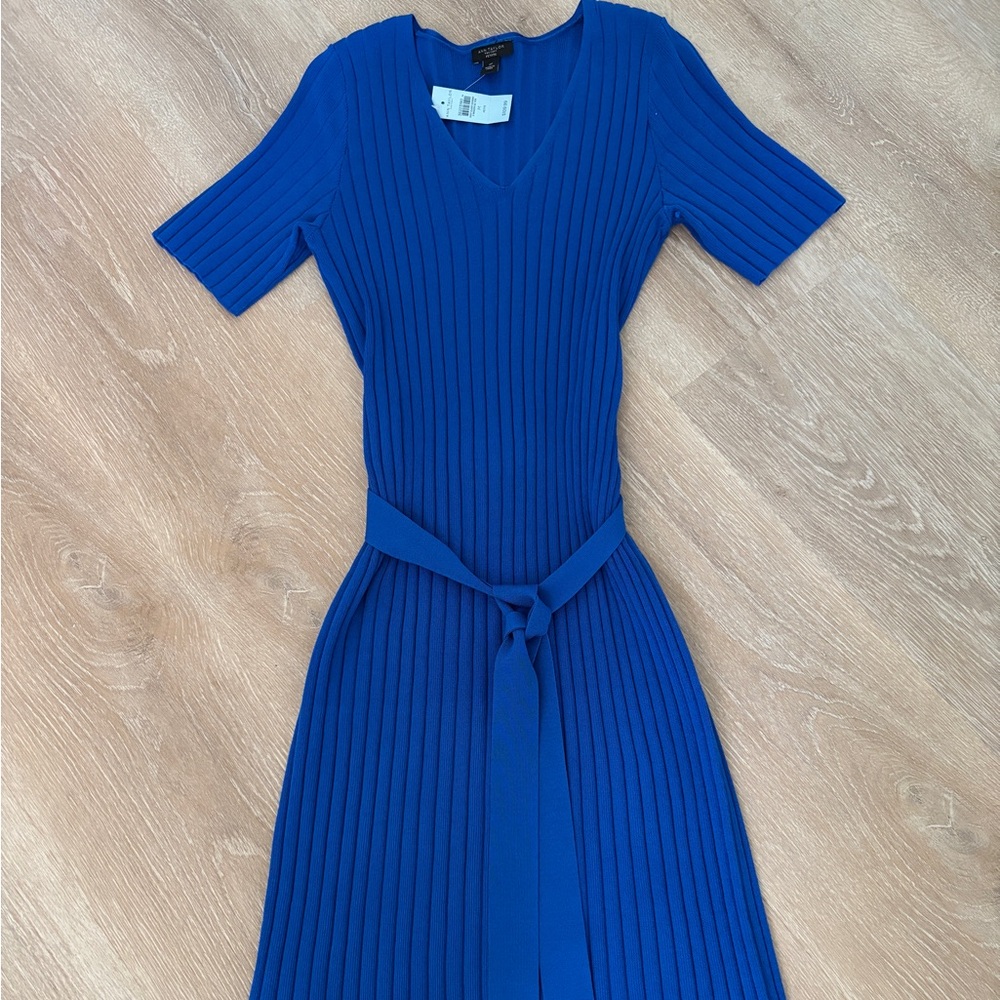 Ann Taylor Factory Royal Blue Ribbed Midi Dress